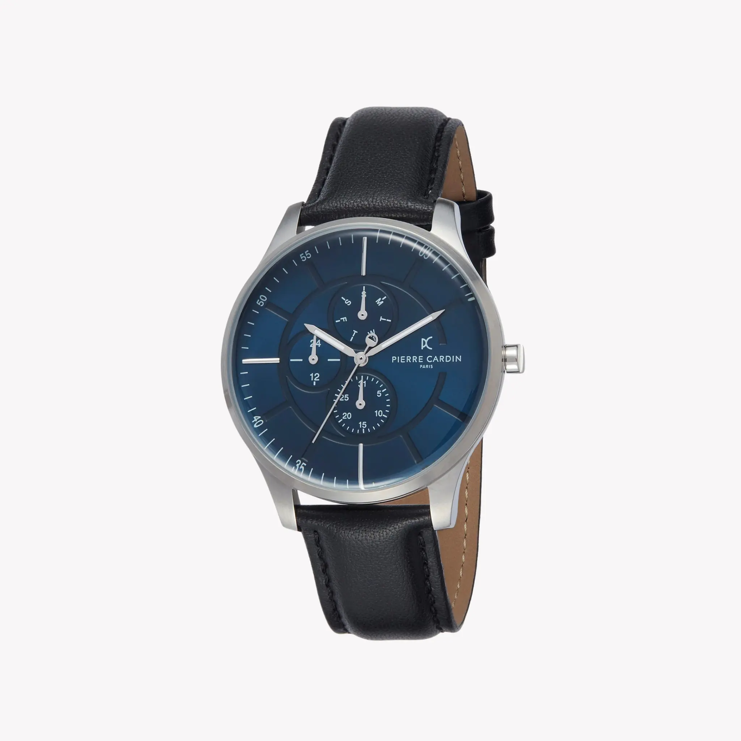 Pierre Cardin Men's Leather Watch, Blue Dial | Pc902731f101 by PIERRE CARDIN