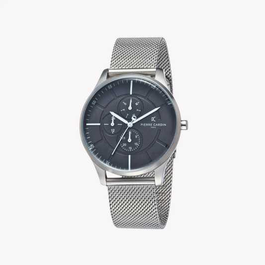 Pierre Cardin Men's Silver Stainless Steel Watch, Black Dial | Pc902731f107 by PIERRE CARDIN