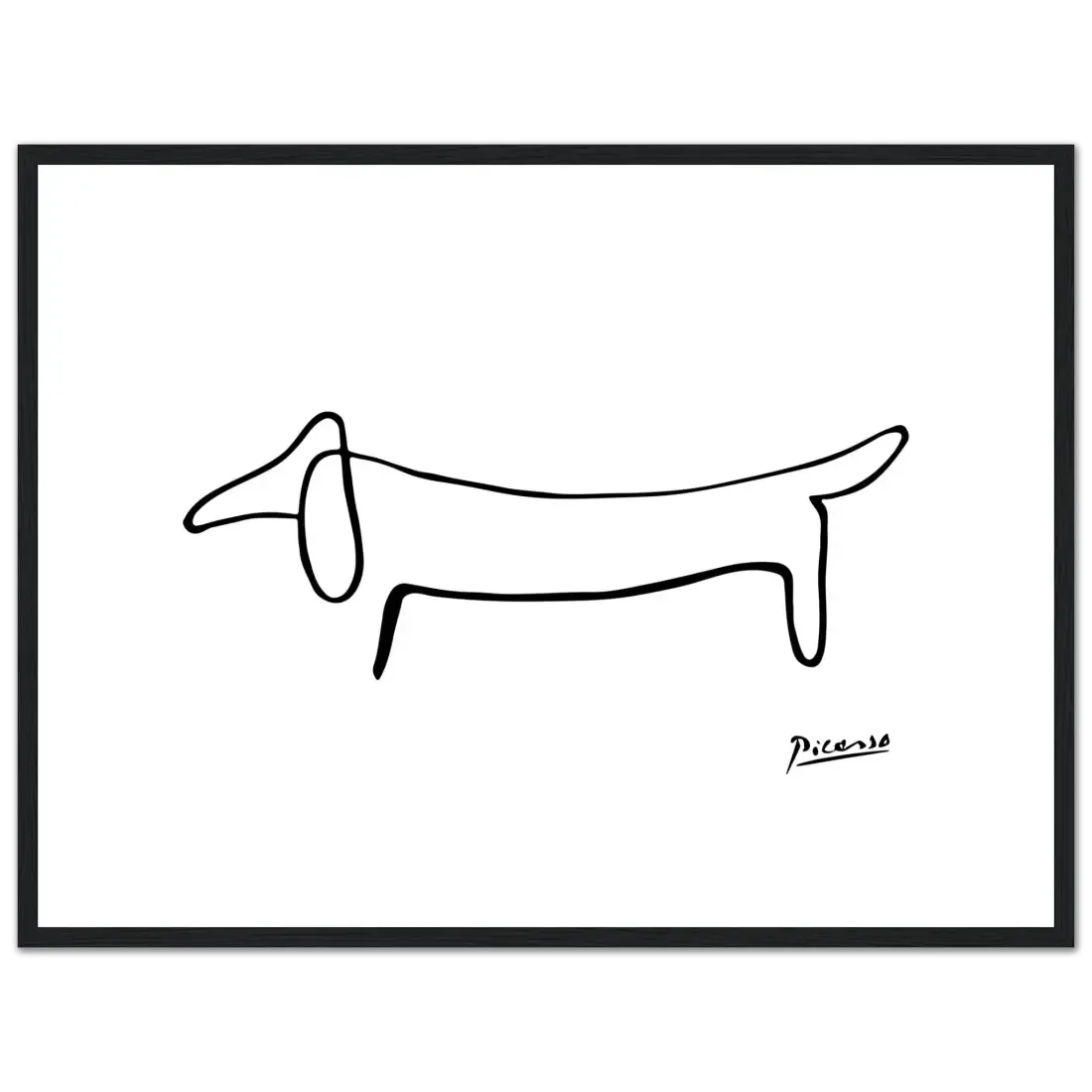 Picasso Dachshund Dog Line art poster by Art-O-Rama Shop