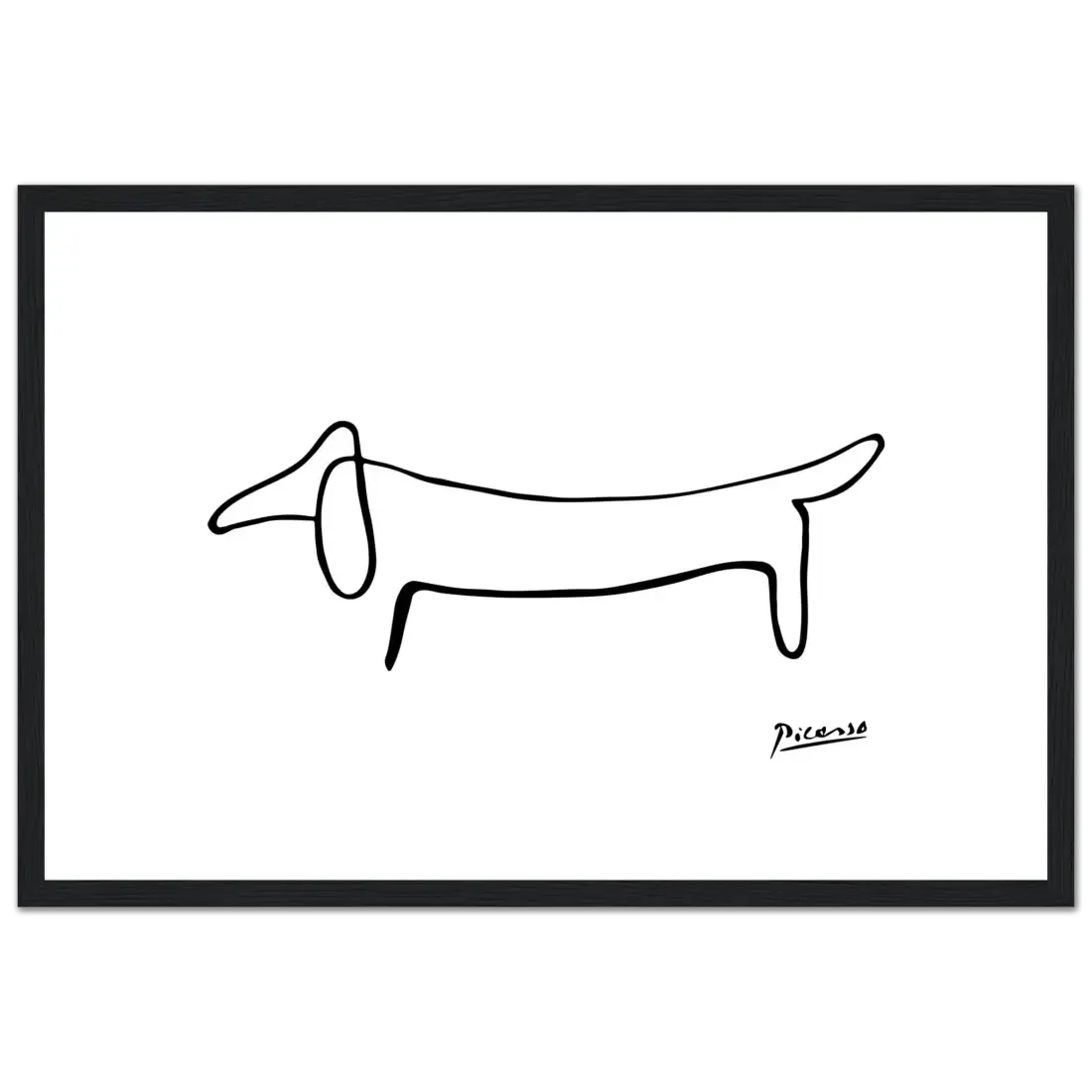 Picasso Dachshund Dog Line art poster by Art-O-Rama Shop