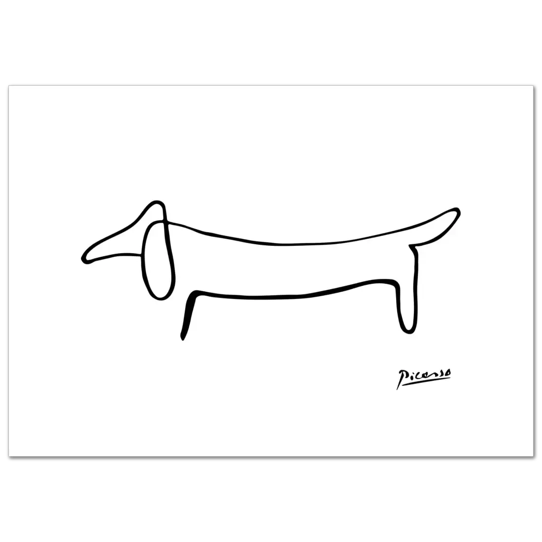 Picasso Dachshund Dog Line art poster by Art-O-Rama Shop