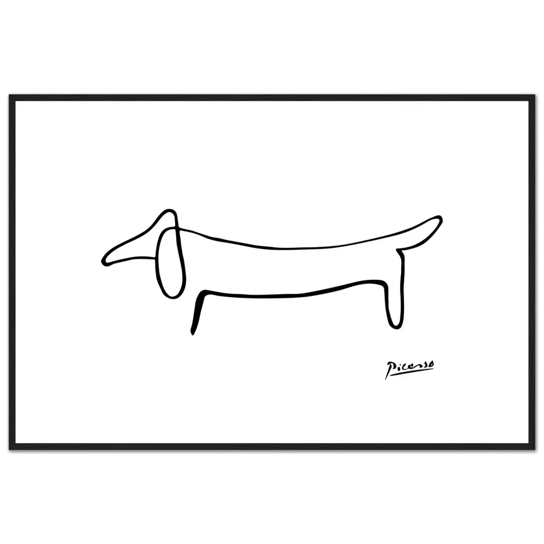 Picasso Dachshund Dog Line art poster by Art-O-Rama Shop