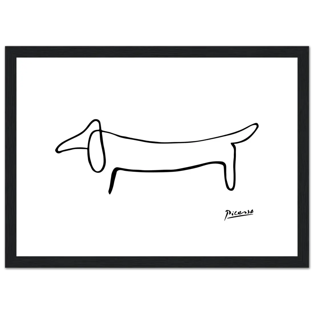 Picasso Dachshund Dog Line art poster by Art-O-Rama Shop
