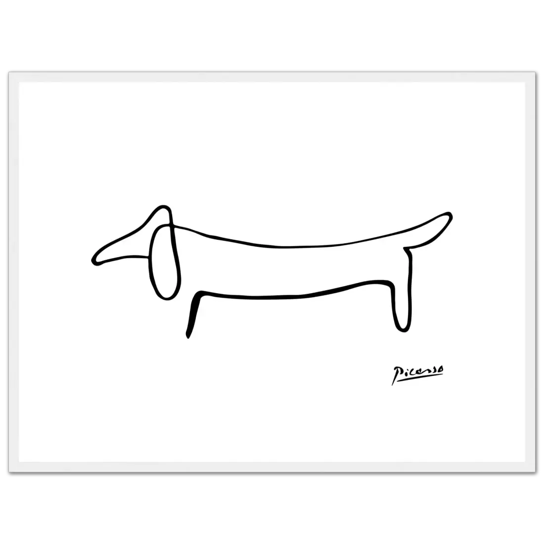 Picasso Dachshund Dog Line art poster by Art-O-Rama Shop