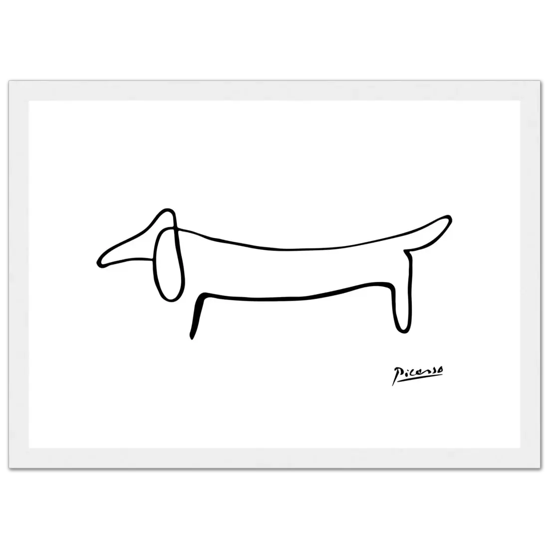 Picasso Dachshund Dog Line art poster by Art-O-Rama Shop