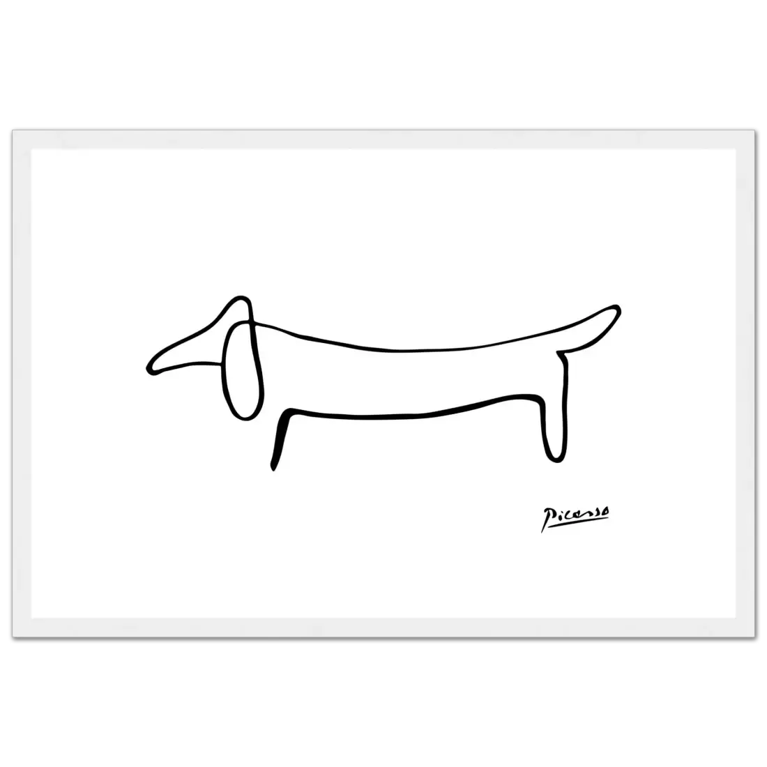 Picasso Dachshund Dog Line art poster by Art-O-Rama Shop
