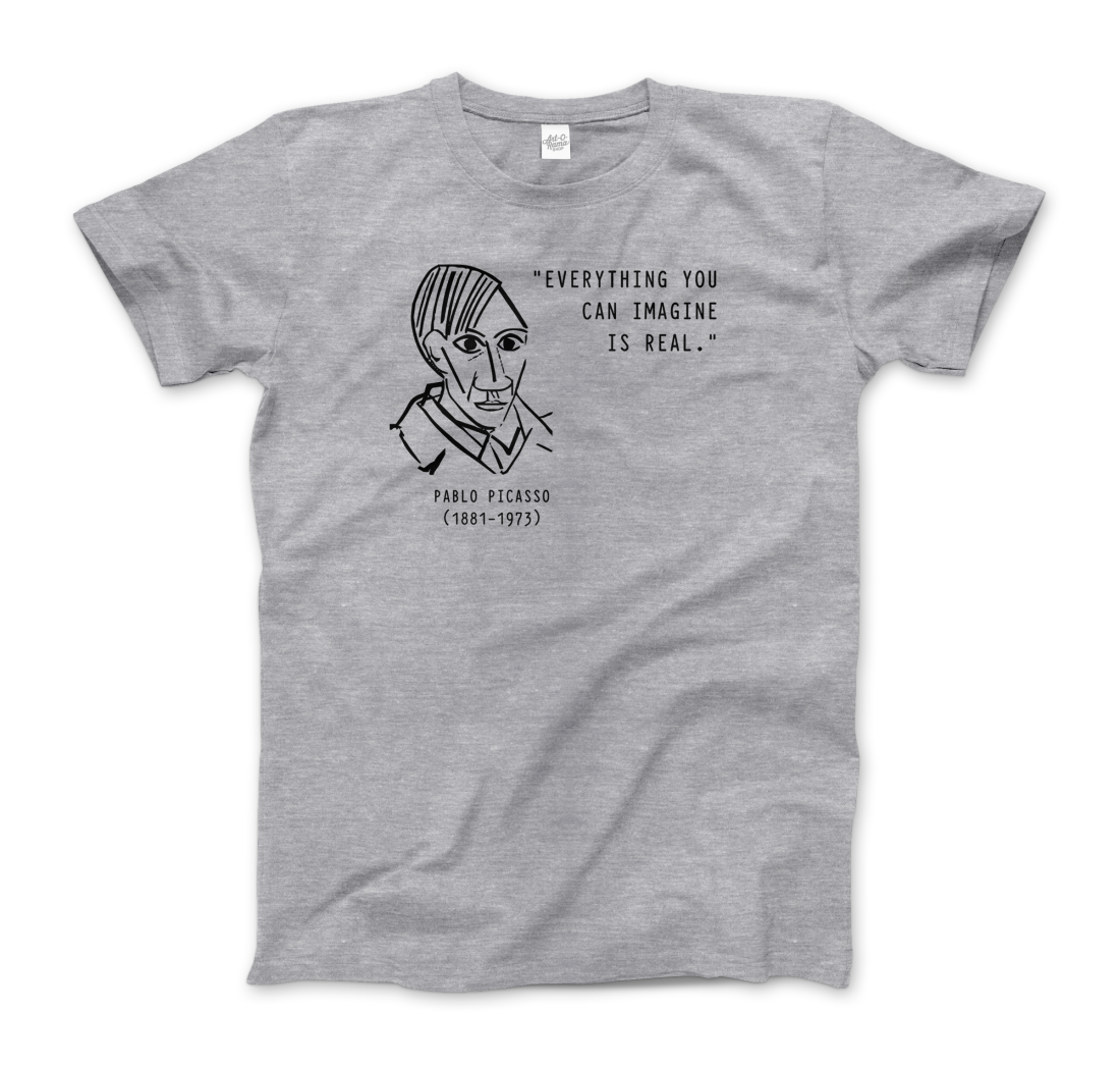 Picasso Self-Portrait t-shirt – 'Everything You Can Imagine is Real' by Art-O-Rama Shop