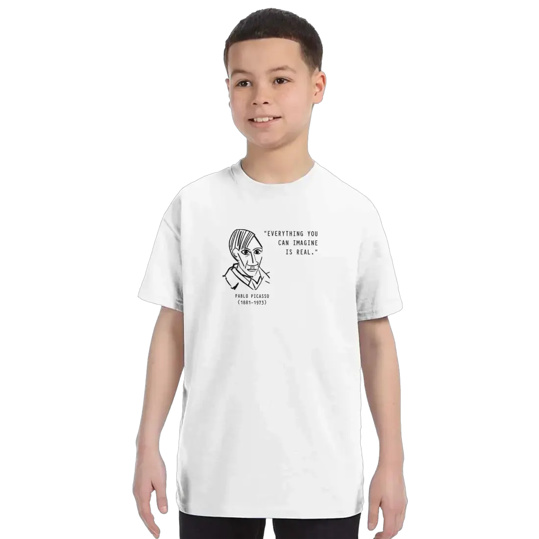 Picasso Self-Portrait t-shirt – 'Everything You Can Imagine is Real' by Art-O-Rama Shop