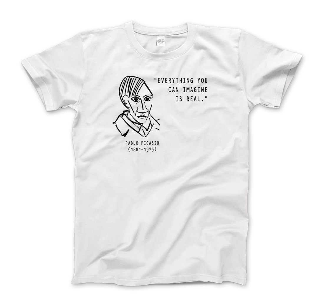 Picasso Self-Portrait t-shirt – 'Everything You Can Imagine is Real' by Art-O-Rama Shop