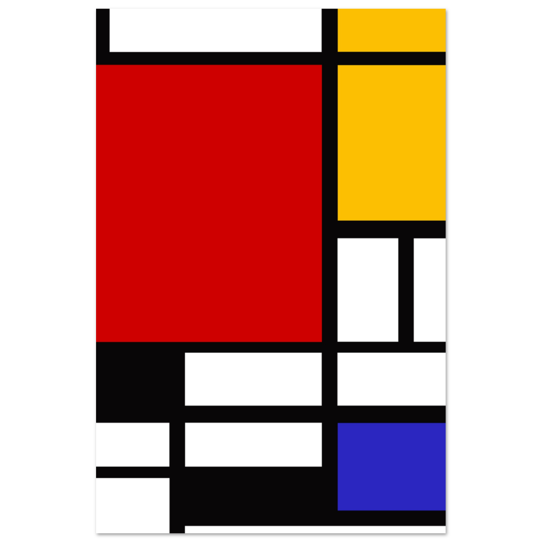 Piet Mondrian Composition with Red, Yellow, and Blue 1942 artwork poster by Art-O-Rama Shop