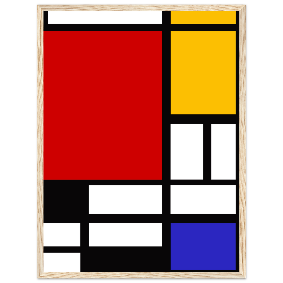 Piet Mondrian Composition with Red, Yellow, and Blue 1942 artwork poster by Art-O-Rama Shop