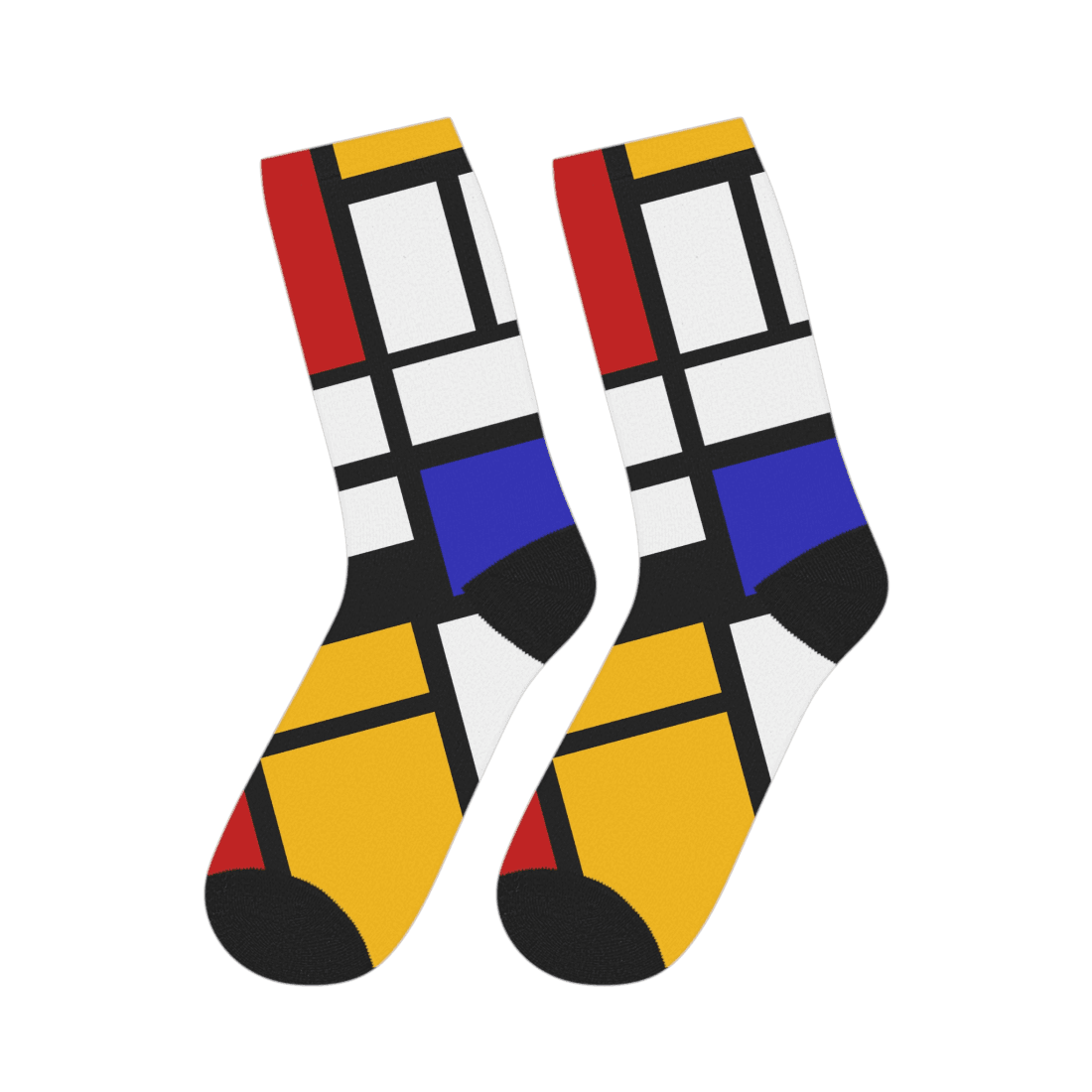 Piet Mondrian - Composition with Red, Yellow, and Blue - 1942 Artwork Socks by Art-O-Rama Shop