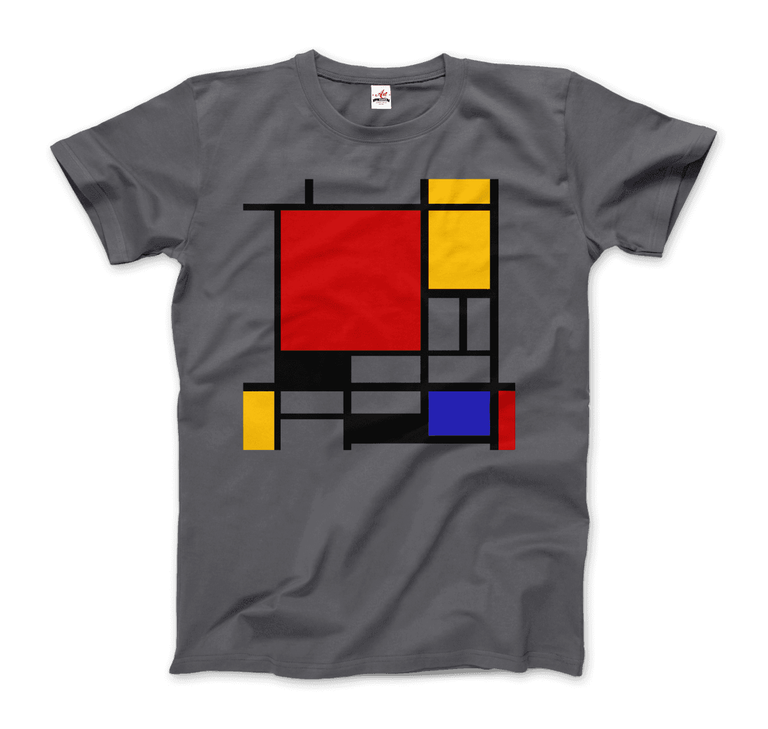 Piet Mondrian Composition with Red, Yellow, and Blue 1942 artwork t-shirt by Art-O-Rama Shop