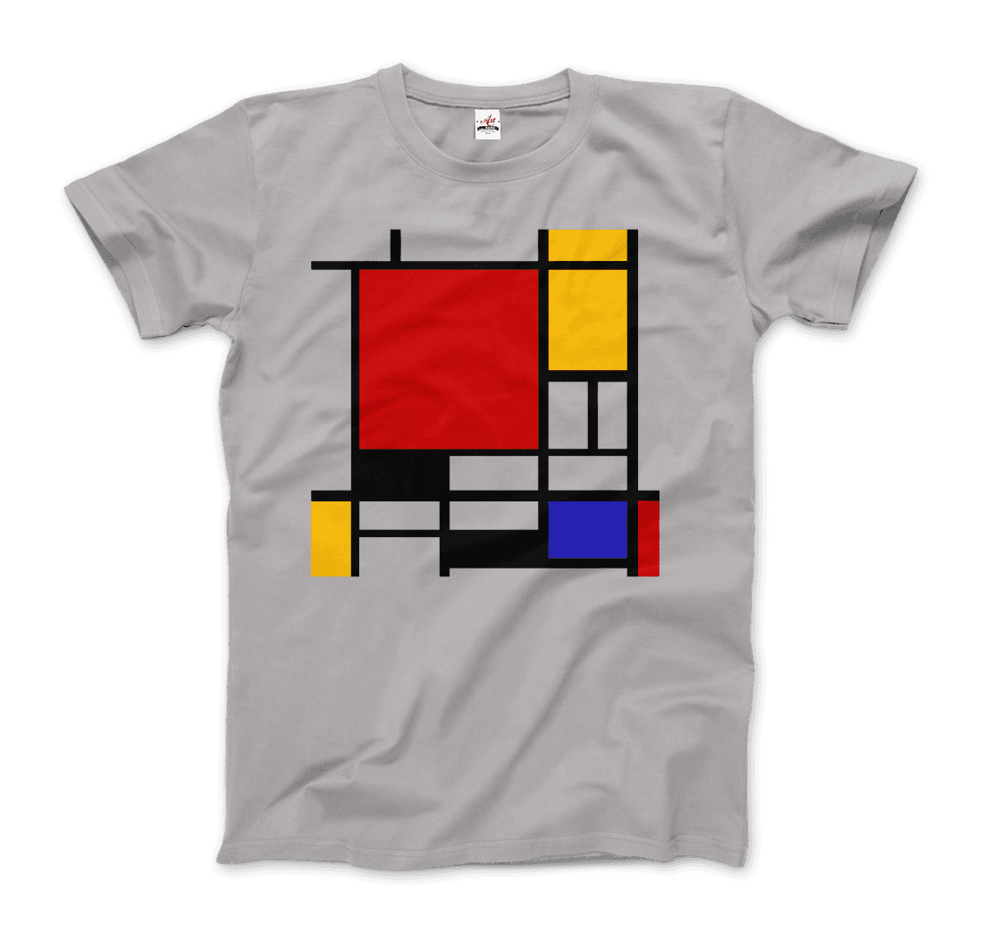 Piet Mondrian Composition with Red, Yellow, and Blue 1942 artwork t-shirt by Art-O-Rama Shop