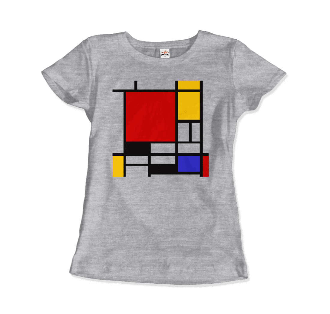 Piet Mondrian Composition with Red, Yellow, and Blue 1942 artwork t-shirt by Art-O-Rama Shop