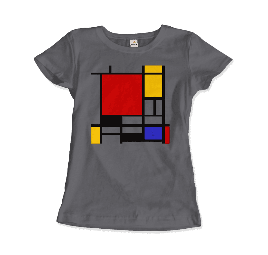 Piet Mondrian Composition with Red, Yellow, and Blue 1942 artwork t-shirt by Art-O-Rama Shop