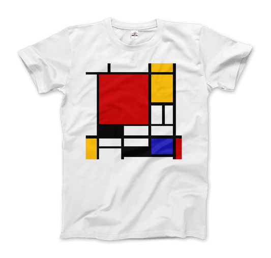 Piet Mondrian Composition with Red, Yellow, and Blue 1942 artwork t-shirt by Art-O-Rama Shop