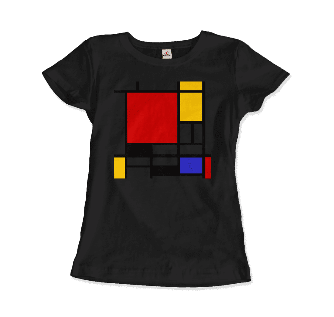 Piet Mondrian Composition with Red, Yellow, and Blue 1942 artwork t-shirt by Art-O-Rama Shop