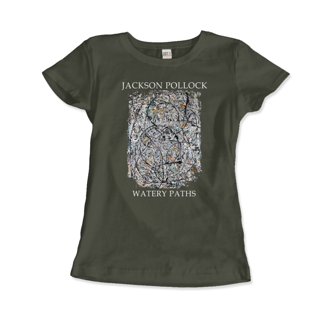 Pollock Watery Paths 1947 artwork t-shirt by Art-O-Rama Shop