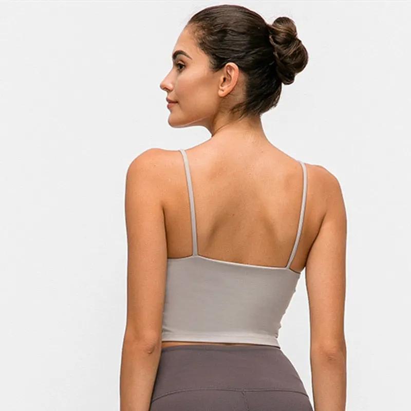New Quick Dry Women Solid Vest-Type Yoga with Removable Pads by Vimost Shop