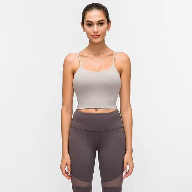 New Quick Dry Women Solid Vest-Type Yoga with Removable Pads by Vimost Shop