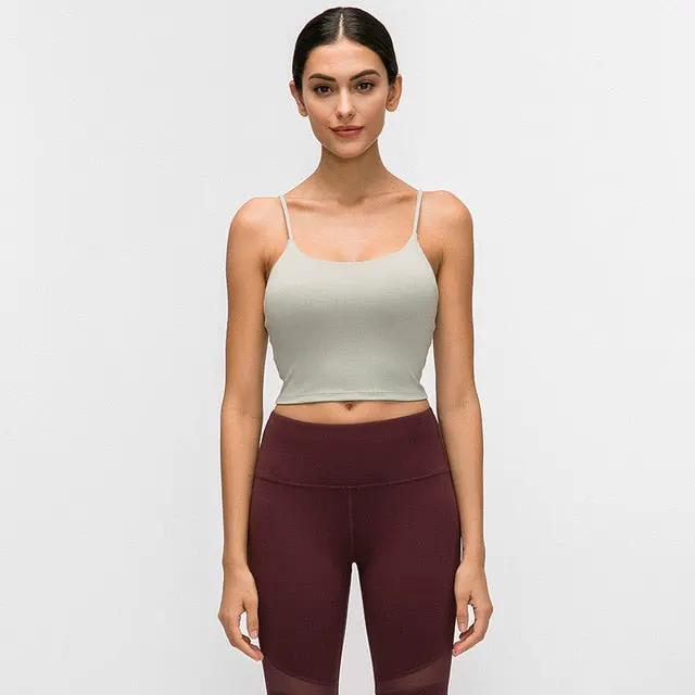 New Quick Dry Women Solid Vest-Type Yoga with Removable Pads by Vimost Shop
