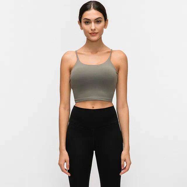 New Quick Dry Women Solid Vest-Type Yoga with Removable Pads by Vimost Shop