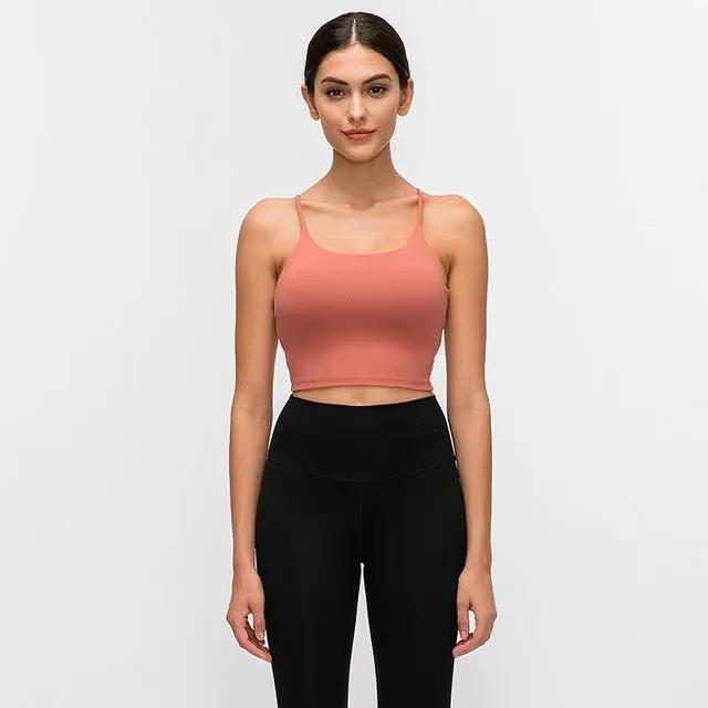 New Quick Dry Women Solid Vest-Type Yoga with Removable Pads by Vimost Shop