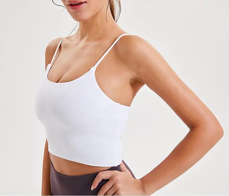 New Quick Dry Women Solid Vest-Type Yoga with Removable Pads by Vimost Shop