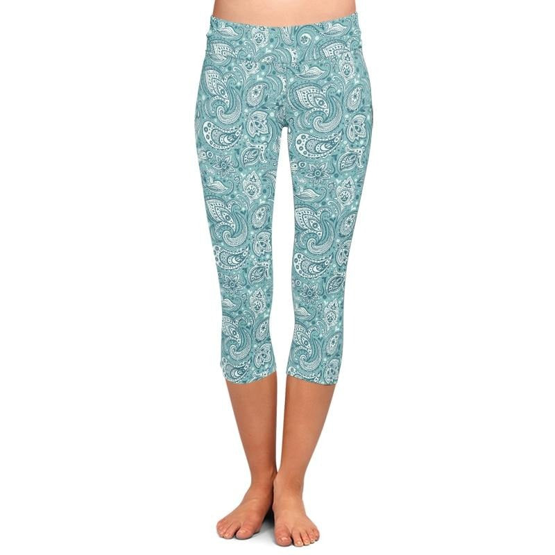 Women Capri Leggings Plus Size High Waist Elastic 220gsm Double Side Brushed Milk Silk Pants Mid-Calf Trousers Fou Summer by Vimost Shop