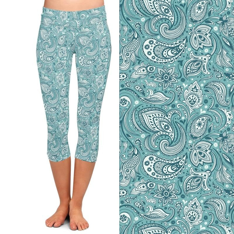 Women Capri Leggings Plus Size High Waist Elastic 220gsm Double Side Brushed Milk Silk Pants Mid-Calf Trousers Fou Summer by Vimost Shop