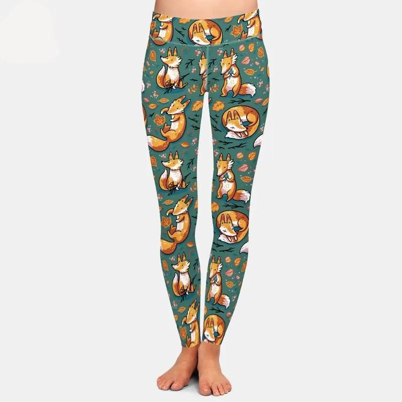 New 3D Digital Printing Fox Leggings High Waist Elastic Trousers Fashion Plus Size by Vimost Shop