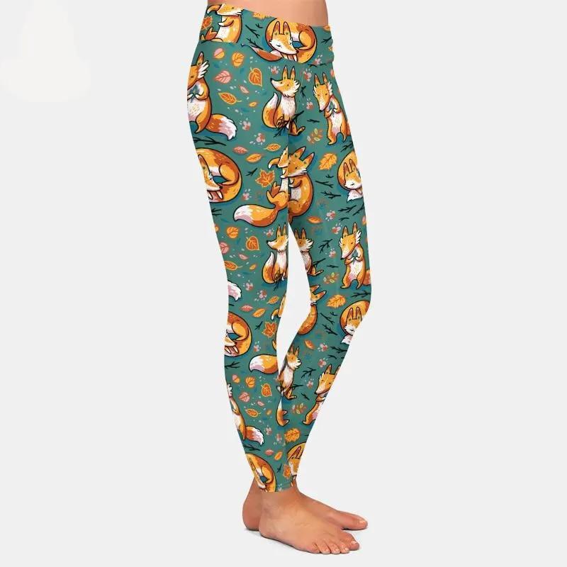 New 3D Digital Printing Fox Leggings High Waist Elastic Trousers Fashion Plus Size by Vimost Shop