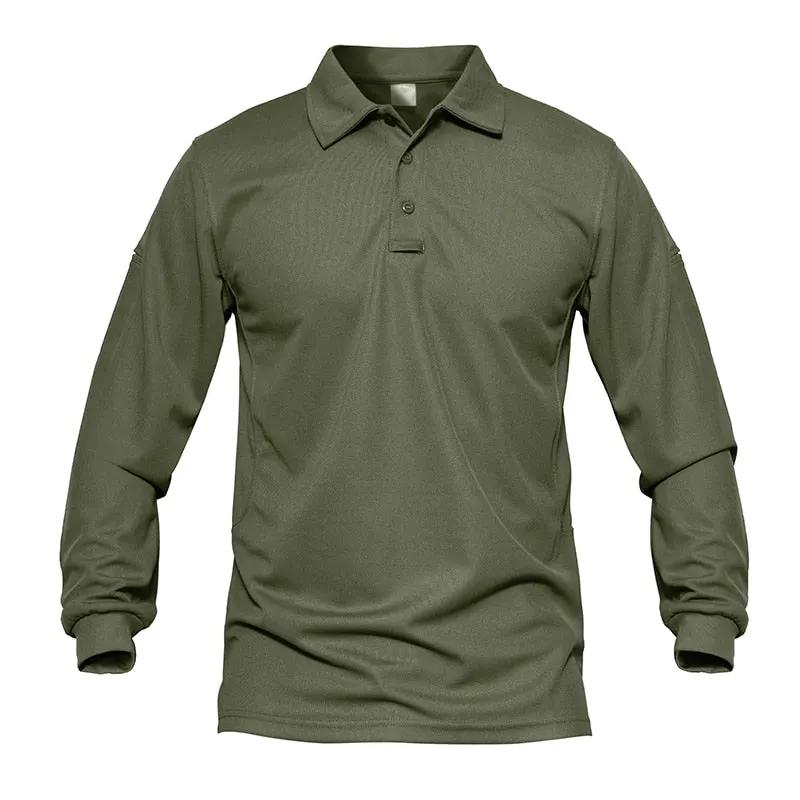 Men Tactical T-shirts Summer Quick Dry Performance Airsoft T-shirts Long Sleeve Lightweight Pique Jersey Golf T-shirts by Vimost Shop