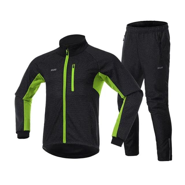 Men Winter Thermal Cycling Jacket Set Windproof Waterproof Warm Bike Jacket MTB Pant Bicycle Suit Cycling Clothing by Vimost Shop