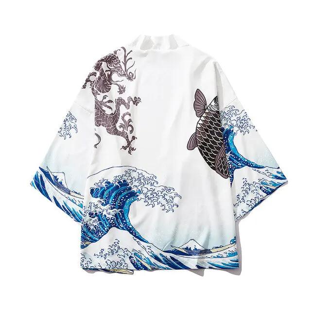Japanese Demon Kimono Men Cardigan Shirt Yukata Man Haori Obi Clothes Tradition Clothing Male China Kimono Robe by Vimost Shop