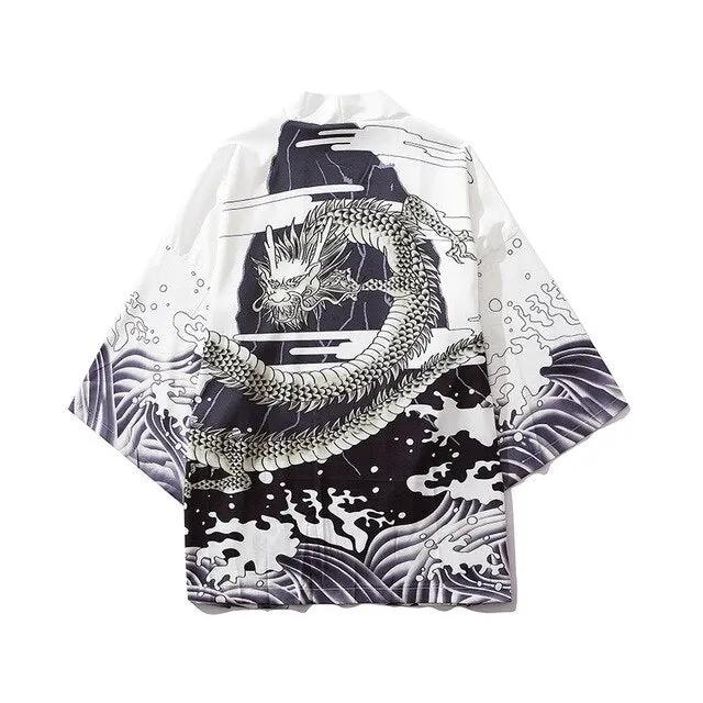 Japanese Demon Kimono Men Cardigan Shirt Yukata Man Haori Obi Clothes Tradition Clothing Male China Kimono Robe by Vimost Shop