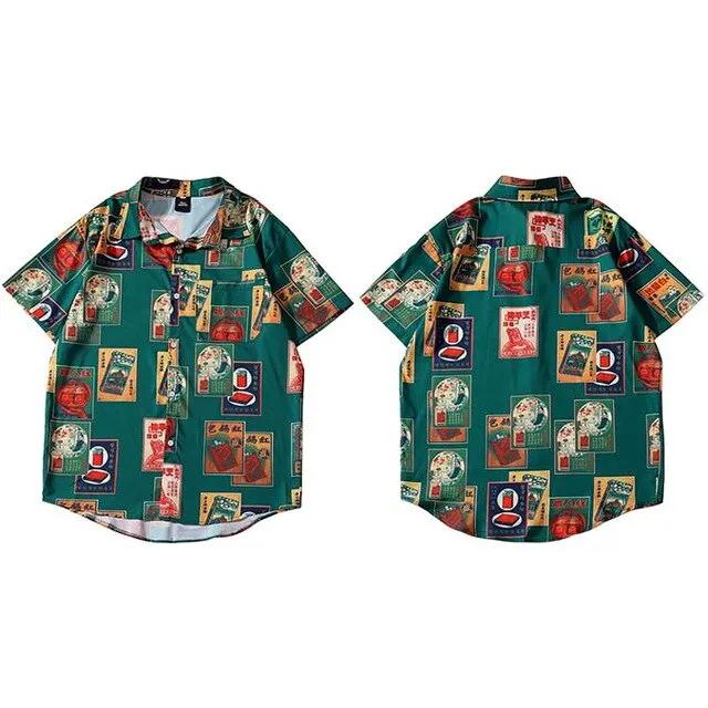 Men Hip Hop Shirt Streetwear Cigarette Retro Style by Vimost Shop
