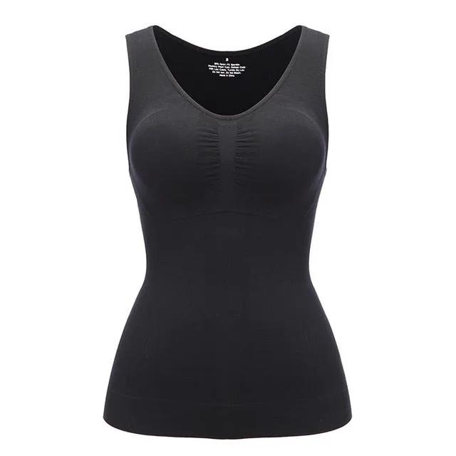 Tank Tops for Women with Built in Bra Shelf Bra Casual Wide Strap Basic Camisole Sleeveless Top Shaper with Removable Bra by Vimost Shop