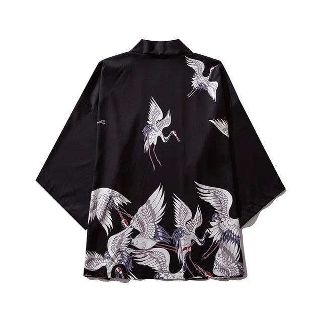 Male Kimono Cardigan Japanese Kimono Men Cardigan Shirt Blouse Yukata Men Haori Obi Traditional Samurai Clothing by Vimost Shop
