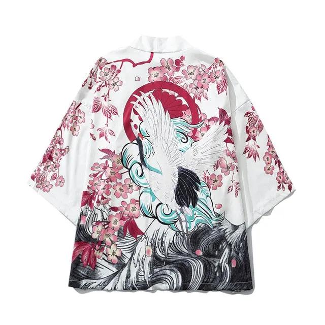Male Kimono Cardigan Japanese Kimono Men Cardigan Shirt Blouse Yukata Men Haori Obi Traditional Samurai Clothing by Vimost Shop