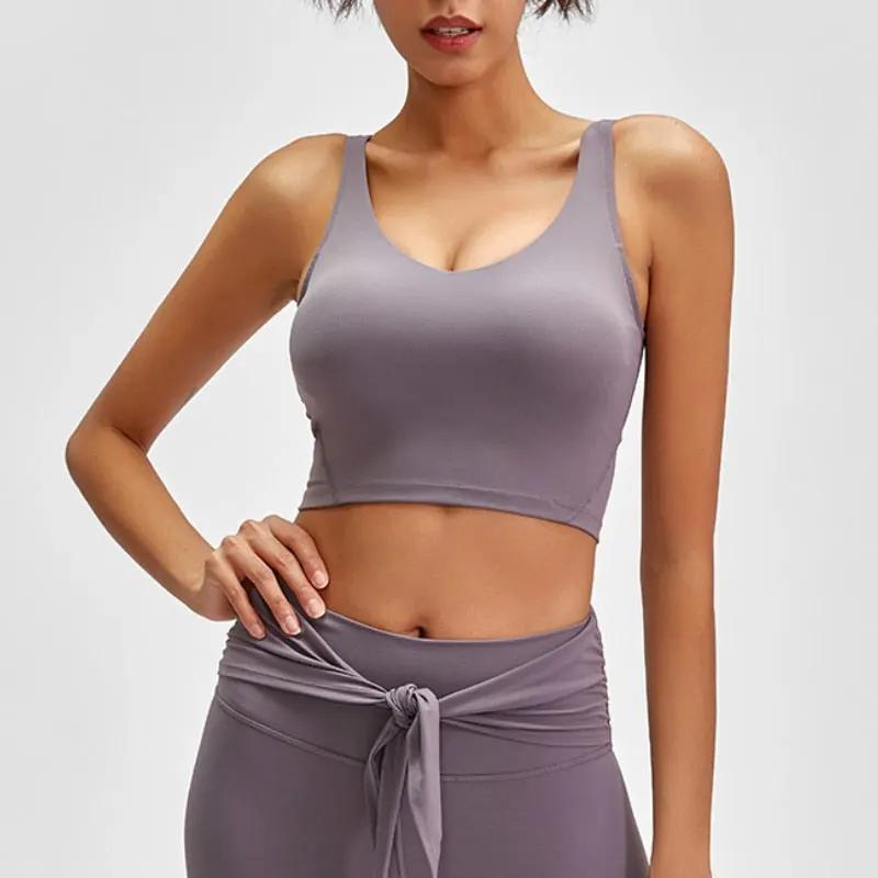 SHINBENE U-Back Butter Soft Workout Gym Yoga Bras Top Women Naked-feel Padded Athletic Running Fitness Sport Crop Tops Brassiere by Vimost Shop