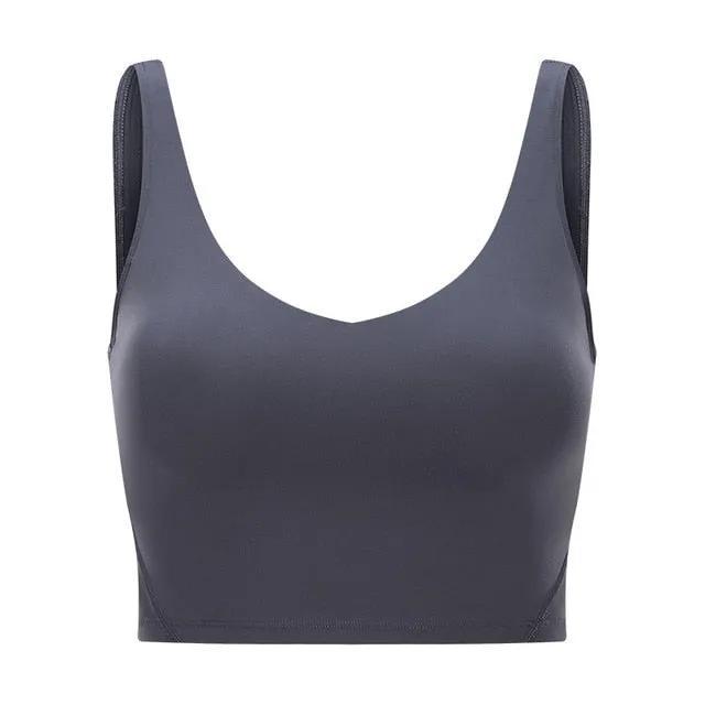 SHINBENE U-Back Butter Soft Workout Gym Yoga Bras Top Women Naked-feel Padded Athletic Running Fitness Sport Crop Tops Brassiere by Vimost Shop