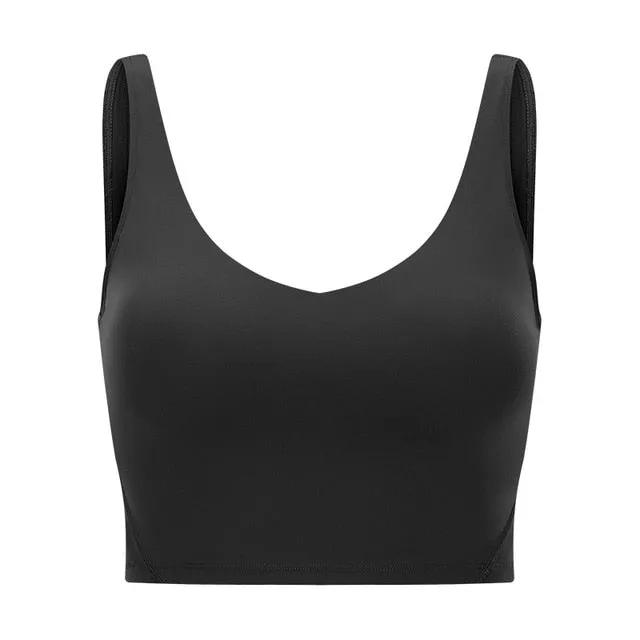 SHINBENE U-Back Butter Soft Workout Gym Yoga Bras Top Women Naked-feel Padded Athletic Running Fitness Sport Crop Tops Brassiere by Vimost Shop