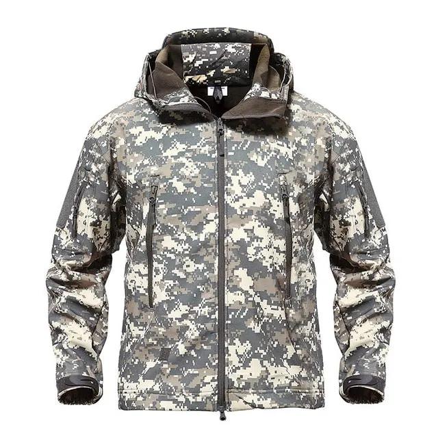 Army Camouflage Airsoft Jacket Men Military Tactical Jacket Winter Waterproof Softshell Jacket Windbreaker Hunt Clothes by Vimost Shop