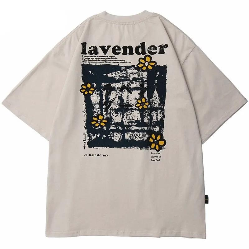 Men Hip Hop T Shirt Streetwear Harajuku Floral T-Shirt Oversize Summer Short Sleeve by Vimost Shop