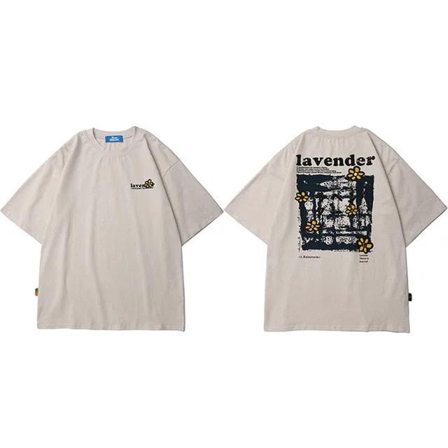 Men Hip Hop T Shirt Streetwear Harajuku Floral T-Shirt Oversize Summer Short Sleeve by Vimost Shop