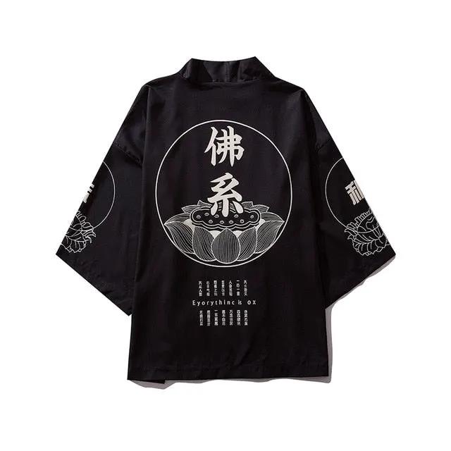 Japanese Style Cat Samurai Kimono Streetwear Men Women Cardigan Japan Harajuku Anime Robe Anime Clothes by Vimost Shop