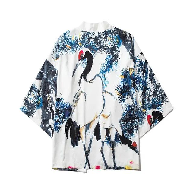 Japan Streetwear Man Beach Kimono Cardigan Cosplay Shirt Blouse for Men Unisex Japanese Yukata Kimonos by Vimost Shop
