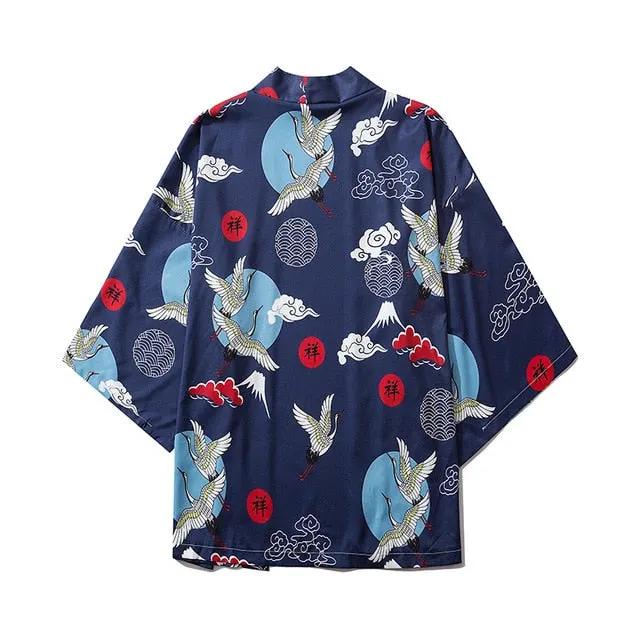 Japan Streetwear Man Beach Kimono Cardigan Cosplay Shirt Blouse for Men Unisex Japanese Yukata Kimonos by Vimost Shop